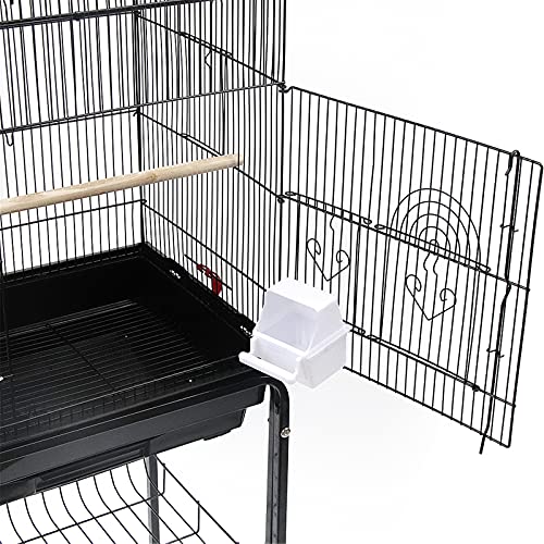 vogelkooi, metalen vogelkooi, volière, niet gemakkelijk te roesten en corrosie, inclusief dennenstokken en voederbakken… - Afbeelding 7