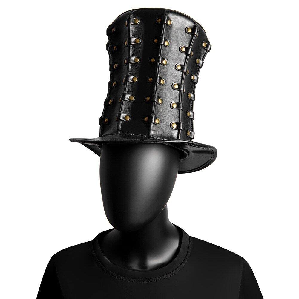 Chapeau steampunk Wudaizhi en cuir et rivets pour festivals et soirées Halloween