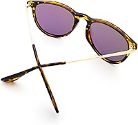 Vista 38 de ANDOILT Lentes de sol polarizados vintage para mujeres y hombres, protección UV, lentes de espejo redondos retro