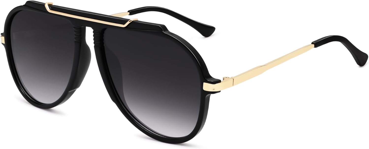 SOJOS Retro Oversized 70s 90s Aviator Sunglasses for Women Men Trendy Vintage Square Sun Glasses SJ2693