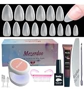 Short Almond Gel X Nail Tips Kit,510pcs Soft Gel Nail Tips Almond Shape,15 Size Pre-Shaped Matte ...