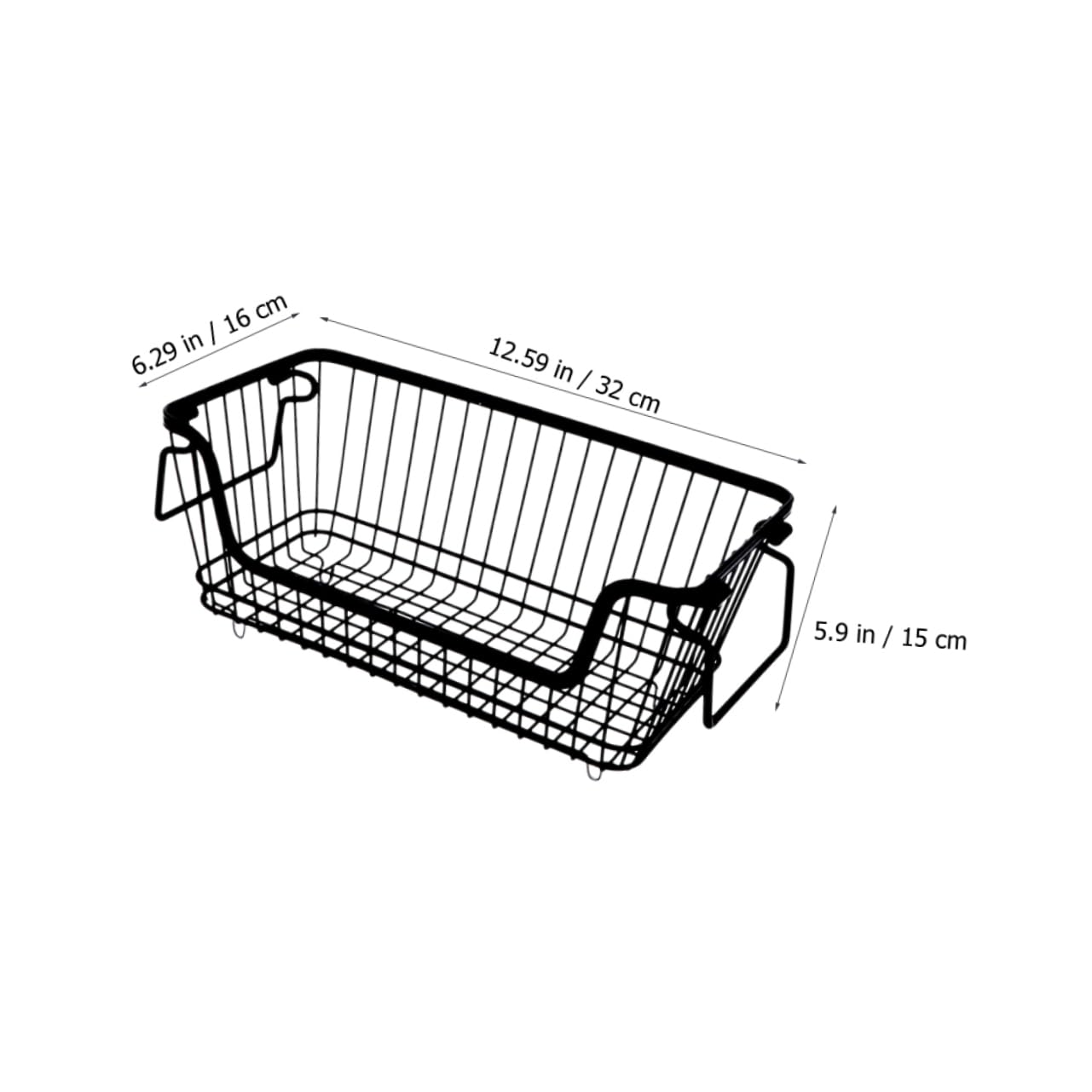 Drahtkorb Obstkorb Metall Aufbewahrungskorb Küche Schreibtisch Organizer Schwarz Multifunktional Platzsparend