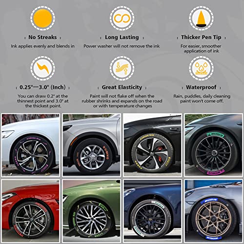 Cartideplay Paint Pen For Car Tires, Premium Tire Marker Pens White Waterproof Paint Markers For Car Tire Lettering | Permanent And Waterproof | Carwash Safe (Red,2Pcs) #TOP5