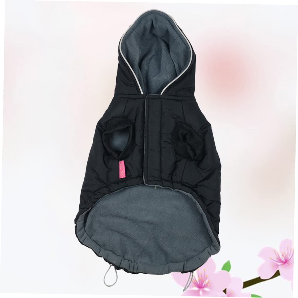 Kisangel 2pièces Veste Coton Noir Réfléchissante pour Chien Gilet Hiver Lumineux Et Chaud Vêtement De Sport pour Animaux De Compagnie Moyen