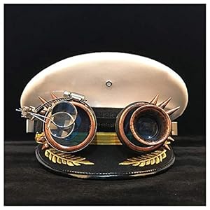 XATIHLIS Steampunk hoed vizier pet gear bril corticale hoed kostuum cosplay accessoires hoed maat M L XXL (kleur: wit…