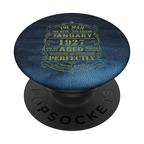 Vintage enero 1927 95 regalo de cumpleaños 95 años para hombres PopSockets PopGrip Intercambiable