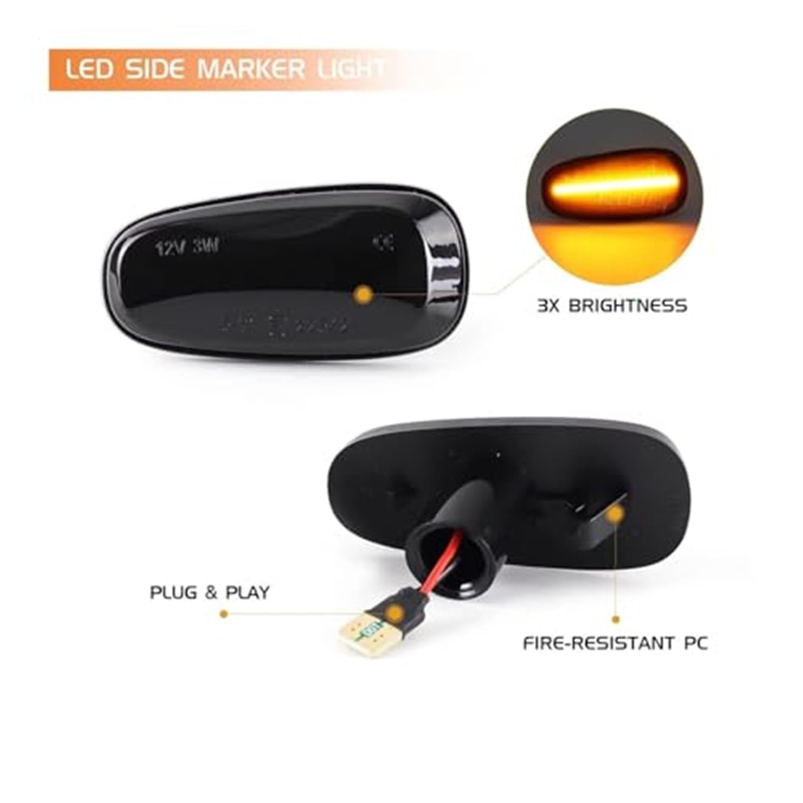 Dla opla, dla Zafiry A 1999-2005, dla Astra G 1998-2009 lampka kierunkowskazu LED światło obrysowe boczne wskaźnik 12V lampa panelowa wzmacniacz Światło kierunkowskazu samochodowego(BLACK Dyna