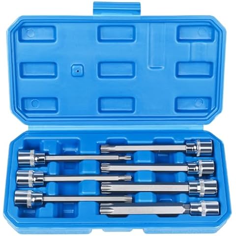 JMMRRR Star Bit Socket Set, 3/8 Torx Socket Set, 7PCS Torx Sockets with Premium Alloy Steel for Home Projects and Professional Grade in Construction Automotive and Industrial Applications Cover