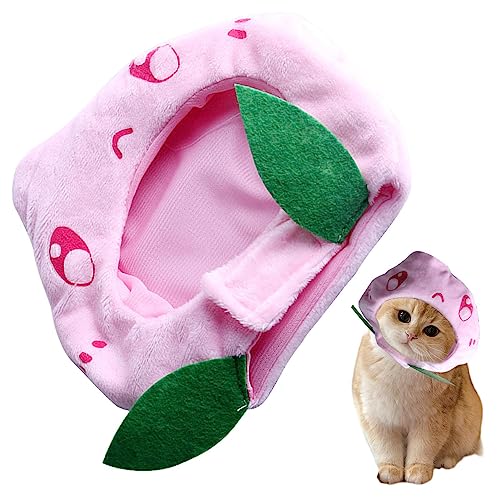 Chapéu de cachorro | Fantasia de gato ajustável chapéu de pêssego com expressão - Chapéu de gato ros