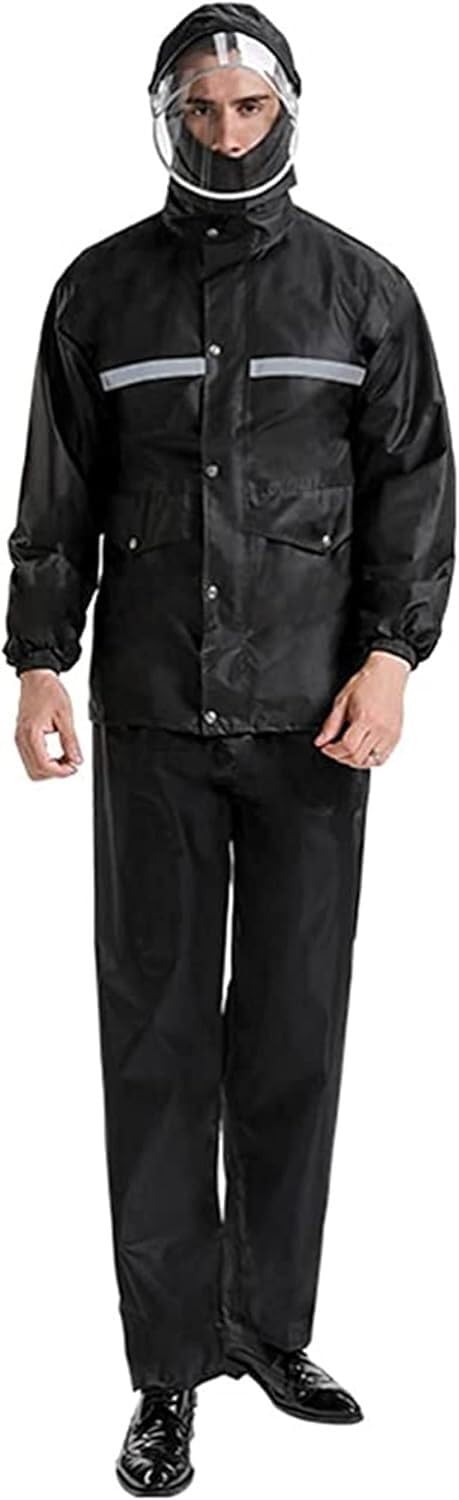 VUIKLCty Men's Raincoat Women's Raincoat Men's Raincoat Hooded Raincoat Fishing Rain Gear Adult Jacket And Trousers Set(XXL)
