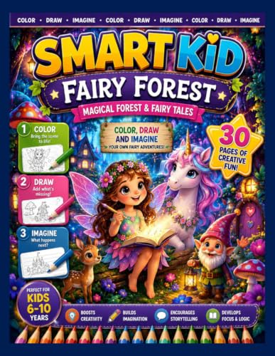 Smart KId: Fairy Forest :A Creative Coloring and Activity Book to Color, Draw, Design, and Imagine Your Own Home – 30 Fun Missions for Kids Ages 6–10 image 2