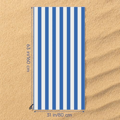 REDKISS 4 Pack Beach Towels 31x61 Inch, Ultra Lightweight Microfiber Pool Towels, Sand Free, Quick Dry & Highly Absorbent Cabana Striped Bath Towels for Beach, Swimming, Camping & Travel (Multicolor) by REDKISS - Image 2