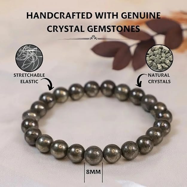Image of Certified Natural Raw Pyrite Wealth Combo | 7 Horses on Raw Pyrite Frame with Raw Pyrite Bracelet & Raw Pyrite Anklet | Money Attraction Crystal Set | Vastu Decor & Pyrite Jewelry for Home, Office & Daily Wear