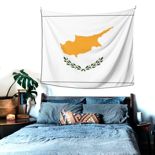 Tenture de décoration murale drapeau de Chypre pour habiller un mur de dortoir - 2