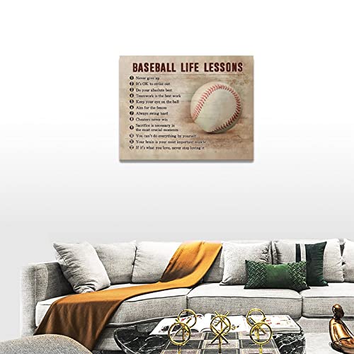 Taimeng ZHANGCHUN-8QJ9OSSEZ1RR Baseball Sports Wall Art Baseball Life Lessons Motivational Quotes Pictures Wall Decor Sports Canvas Prints Painting Framed Artwork thumb #3