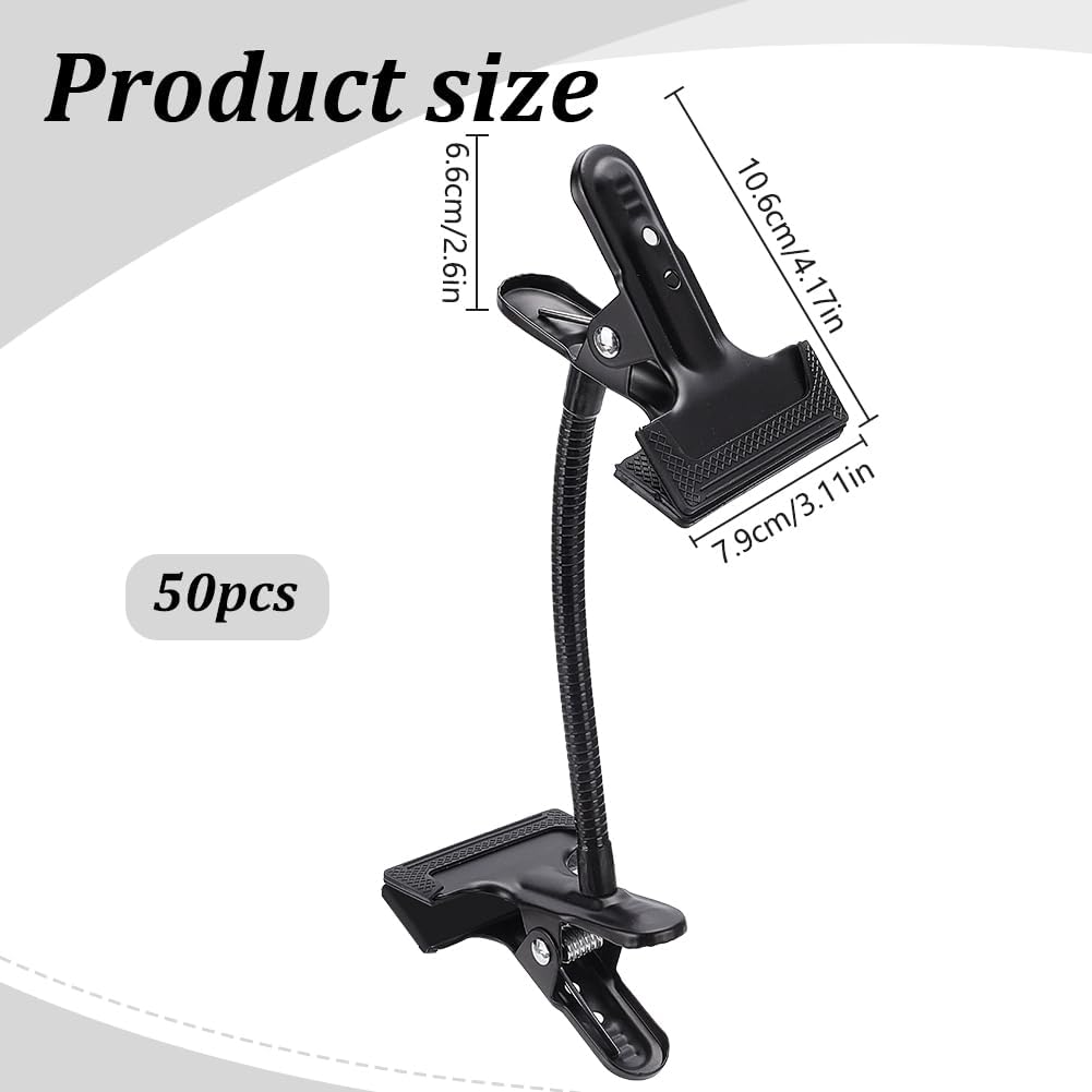 FREEBLOSS 2 Set Adjustable Embroidery Hoop Stand with 20cm Flexible Gooseneck & Heavy Duty Clamps, Portable 360° Metal Adjustable Cross Stitch Holder for Desk Craft Sewing Supplies