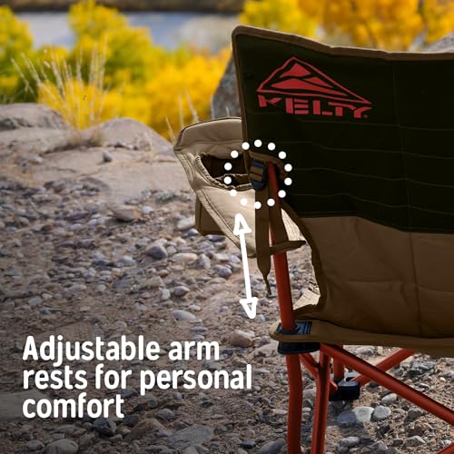 Image of Kelty Deluxe Lounge Chair - Folding Outdoor Camp Chair, Insulated Cupholders, Customized Recline, Steel Frame, Padded Roll Storage, 2024 (Deep Lake)