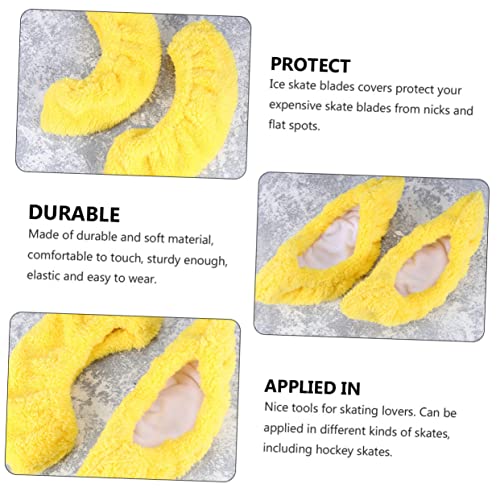 Besportble 2 Pairs Ice Skates Children's Ice Skates Kids Ice Cleats Ice Hockey Skates Skating Soakers Guards For Hockey Skates Figure Skates And Ice Skates Soft Black Men And Women Ice Blade #TOP5