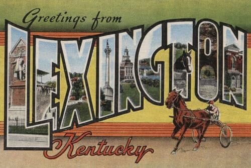 Letrero metálico divertido 'Saludos desde Lexington, Kentucky', 30 x 40 cm, TinSign12X16A7451