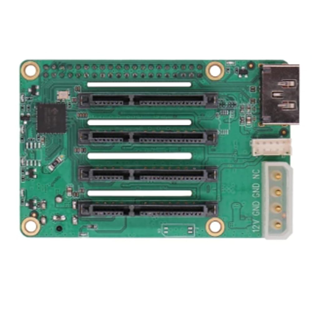 Raspberry Pi 5 Penta SATA HAT avec carte supérieure - Jusqu'à 5 disques SATA HAT