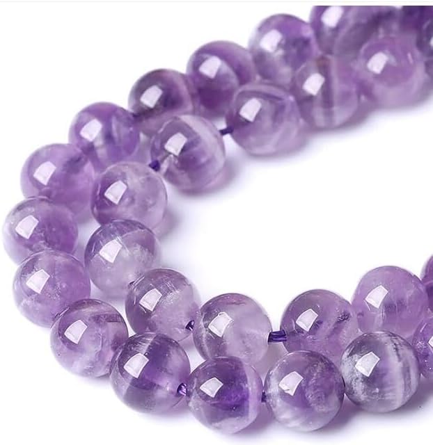 180Pcs Natural Amethyst Gemstone Beads Energy Healing Crystal Stone Round Loose Gemstone Stone Beads for Jewelry Making, DIY Bracelets Necklaces (Amethyst-6mm)