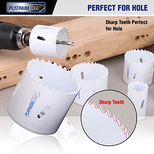 Hole Saw Kit, 17 Piece General Purpose 3/4" To 2-1/2" Set With Mandrels, Bi-Metal, Durable High Speed Steel (Hss). Fast Cut Clean, Smooth And Precise Holes Through Pvc, Metal, Wood, Plastic, Drywall #TOP3
