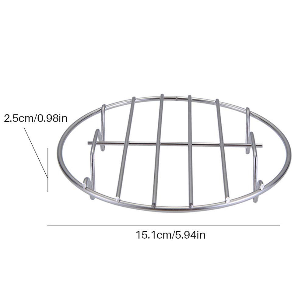 Estante de cocina, estantes de enfriamiento de acero inoxidable, estante de carne asada, estante a prueba de óxido para cocinar al vapor o asar carne y verduras para hornear galletas (plateado 2) 9