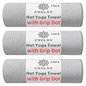 CYCLXY 3 Pack Yoga Mat Towels with Grip Dot, Hot Yoga Towel Non Slip Yoga Mat Towel Non-Slip Sweat Absorbent Anti-Slip Yoga Towel for Bikram,Pilates