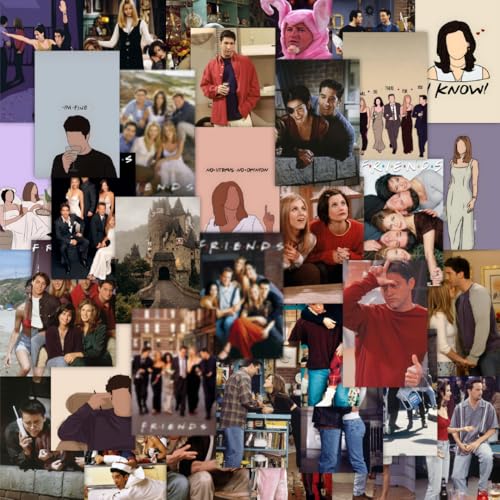 Image of CodersParadise Friends Inspired Wall Collage Kit - 54 Premium 4x6 Inch Aesthetic Posters for Bedroom, Dorm & Living Room Decor with Glue Dots Included