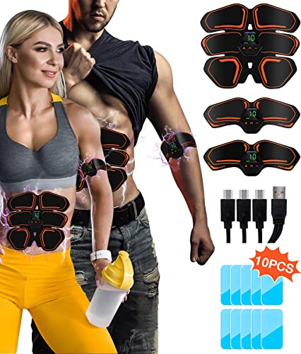 Sotor EMS Bauchmuskeltrainer, EMS Trainingsgerät LCD Bildschirm Muskelstimulation Elektrisch ABS Elektrische Muskelstimulator USB-wiederaufladbarer Tragbarer Muskel Trainer für Herren Damen Cover