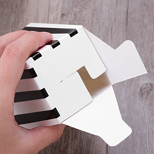 Nuolux Kids Snack Container 48Pcs Popcorn Boxes Cardboard Candy Container Rugby Stripe Wave Dot Pattern (Black) Black Decor #TOP5