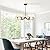Haipinlier 6-Light Black Farmhouse Chandelier with White Fabric Shade, Black Light Fixture for Dining Room Kitchen Island Living Room Entryway.E12.