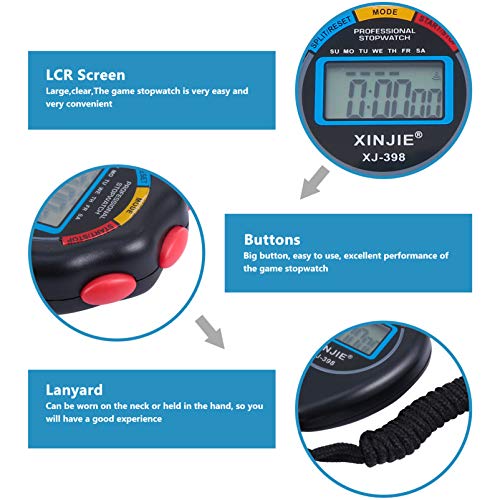 Temporizador de intervalos de cronômetro digital Besportble, 3 peças, com visor grande para esportes