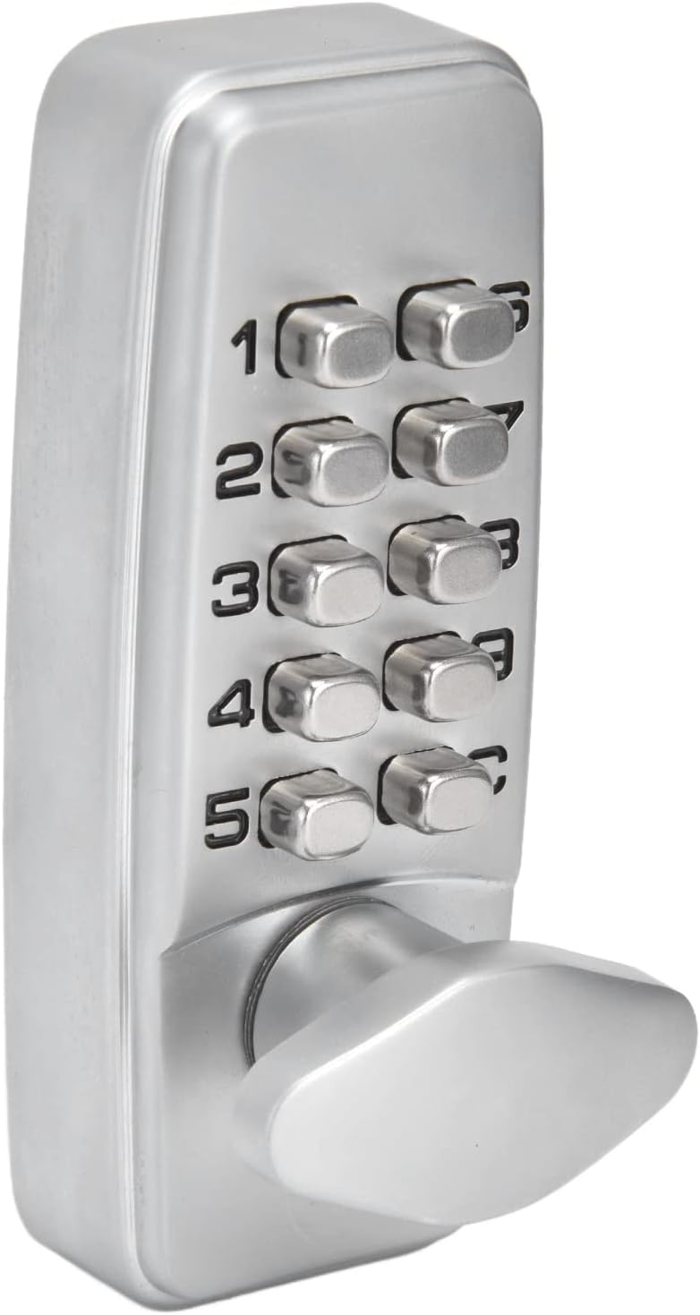 Fabater Mechanical Keyless Entry Door Lock, 2-4 Digit Code Zinc Alloy Keyless Keypad with Handle, Outdoor Gate Lock for Home Office Yard Garage 30-60mm Doors