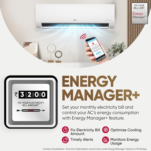 Image of LG 1.5 Ton 5 Star, Wi-Fi & Energy Manager+, DUAL Inverter Split AC (Copper, AI+ Convertible 6-in-1, Diet Mode Plus, 4 Way Swing, HD Filter with Anti-Virus Protection, US-Q19PWZE3, White)