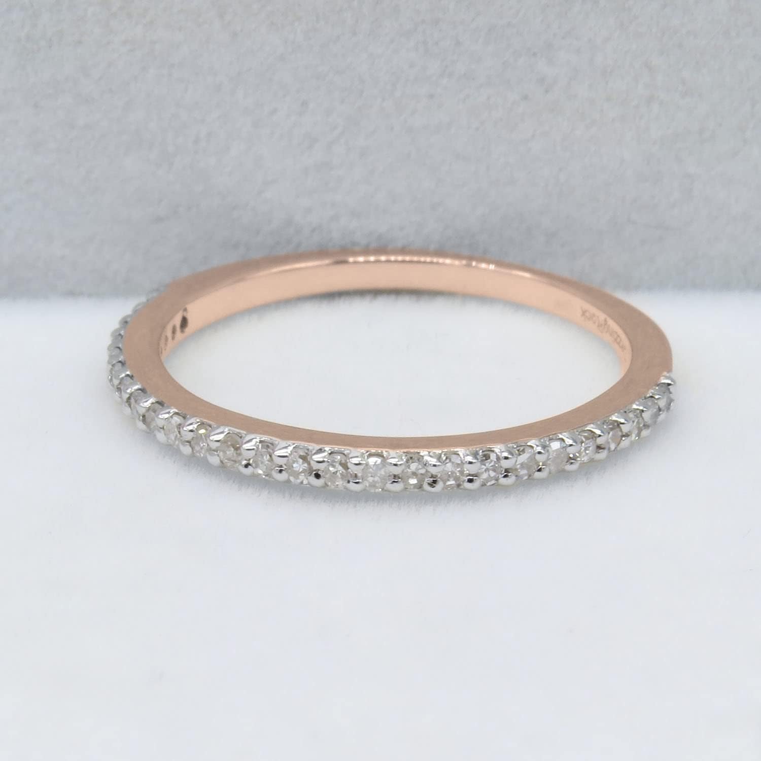 Dazzlingrock Collection 0.18 Ctw 18K Real Solid Gold Round Natural Diamond Women Anniversary Stackable Ring Wedding Band - Image 3