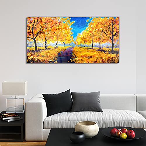 Tableau acryl Autumn Park Trees pour sublimer le mur du salon - 3