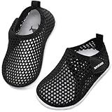 JIASUQI Fashion Outdoor Sports Water Aqua Skin Water Shoes Casual Beach Sandals for Baby Mesh Black 2-2.5 Years
