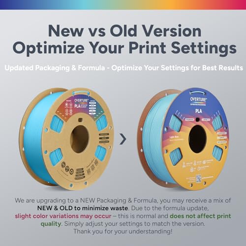 Image of OVERTURE High Speed PLA Filament 1.75mm, Neatly Wound 3D Printer Filament 1kg Spool (2.2lbs) Rapid PLA, Dimensional Accuracy + /- 0.02 mm, Fit Most FDM 3D Printers (Light Blue)