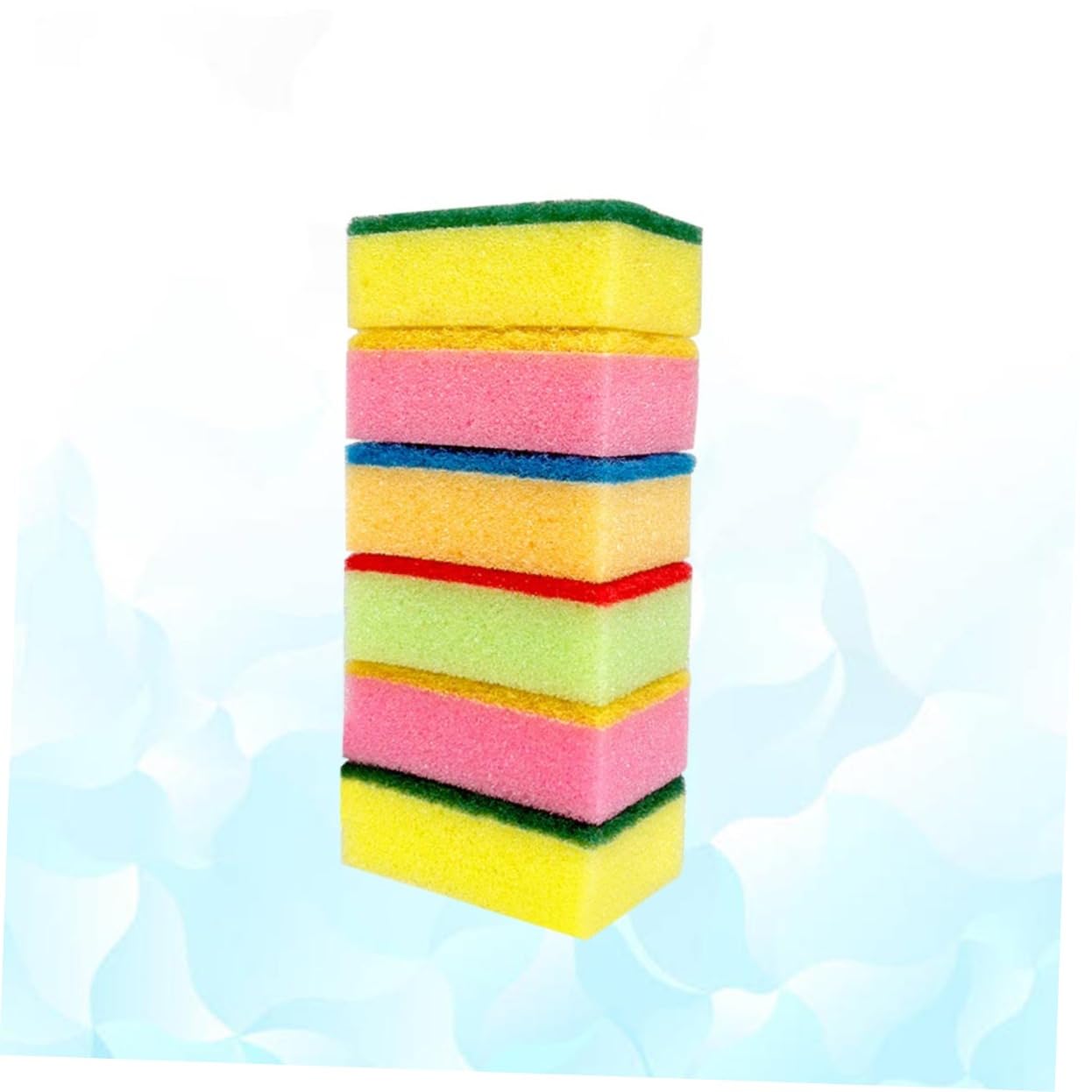 Beaupretty Lot de 10 Éponges de Nettoyage pour Vaisselle en Éponge Absorbante Surface Ondulée, Cuisine et Salle de Bain, Non Rayantes et Multi-Usage Couleur Aléatoire