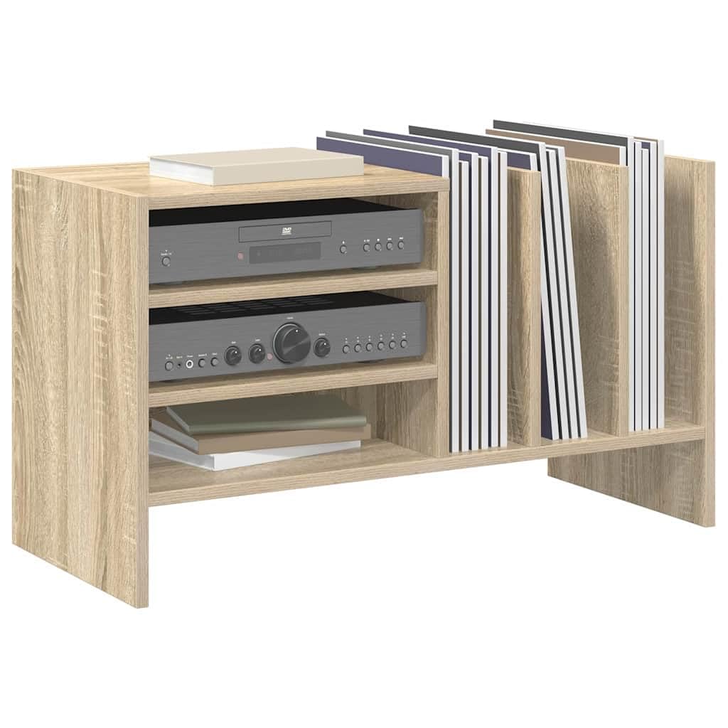 vidaXL Meuble à vinyles avec étagère Chêne Sonoma 78,​5 x 35 x 45 cm, Rangement Moderne pour Salon, Meuble rectangulaire pour vinyles, Organisateur de médias et Magazines, déco Pratique