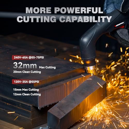 Image of ARCCAPTAIN iControl [CNC] Plasma Cutter CUT65 MP with APP Control, Non-HF Blowback Pilot Arc, 65A 120V /240V, Upgraded LED Display, Expanded Metal, Pressure Detection, Plasma Gouging & Rust Removal