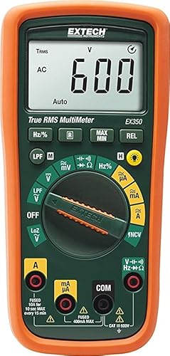 Digital Multimeter For Measuring Current (Range: 0.1Μa To 10.00A) & Voltage (Range: 0.01Mv To 600V) For Hvac, Heavy Industry, Home Appliances | Model: Extech Ex350 #TOP7