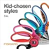 Fiskars 5" SoftGrip Blunt-Tip Scissors for Kids Ages 4-7 (3-Pack), Scissors for School or Crafting, Back to School Supplies, Blue, Purple, and Pink Designs #4