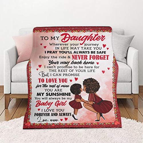 Wolmazen Blanket Daughter Gifts From Mom, African Girl Throw Blankets Flannel Fleece Blanket 47"X59",For Bedding,Couch,Sofa,Bed,Warm Throw Blanket For Kids Room A Great Gift Decorations #TOP2