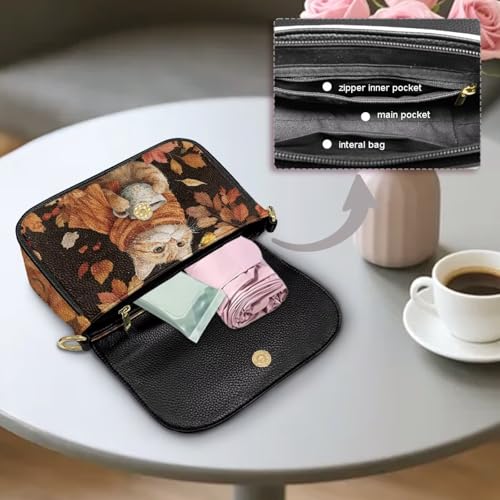 Crossbody Bags for Women Trendy, PU Leather Purses, Crossbody Handbag Purse with Wide Strap, Small Shoulder Handbags4