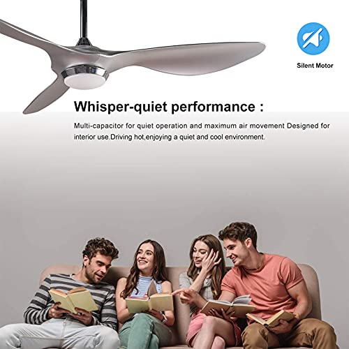 Reiga 52-In Ceiling Fan With Led Light Kit Remote Control Modern Blades Noiseless Reversible Motor thumb #5