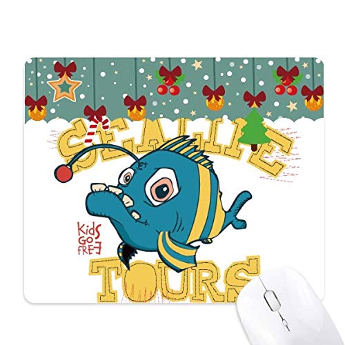 Tapis de souris poisson bleu jaune anti-dérapant grand format jeu
