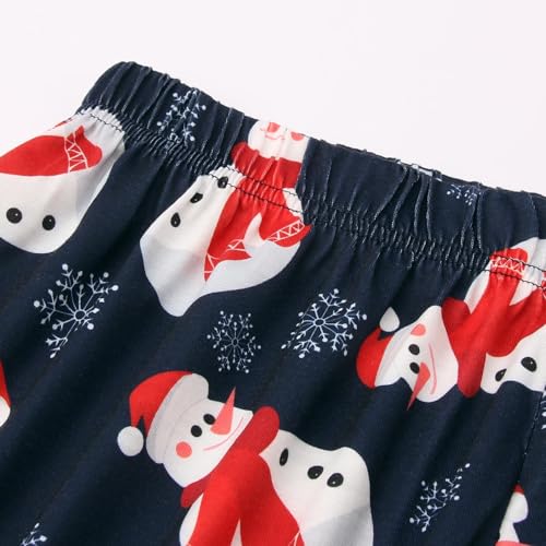 Ropa casera de Navidad para papá conjunto pijama impreso de dos piezas cómodo 3