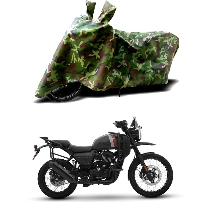 Image of 100% Water Resistant Bike Scooty Two Wheeler Body Cover Compatible for Yezdi Adventure Mambo /UV-Rays /Heat Protection /Birds Dropping /Scratchproof /Dust Proof /Waterproof /All Varient[Green MJ]